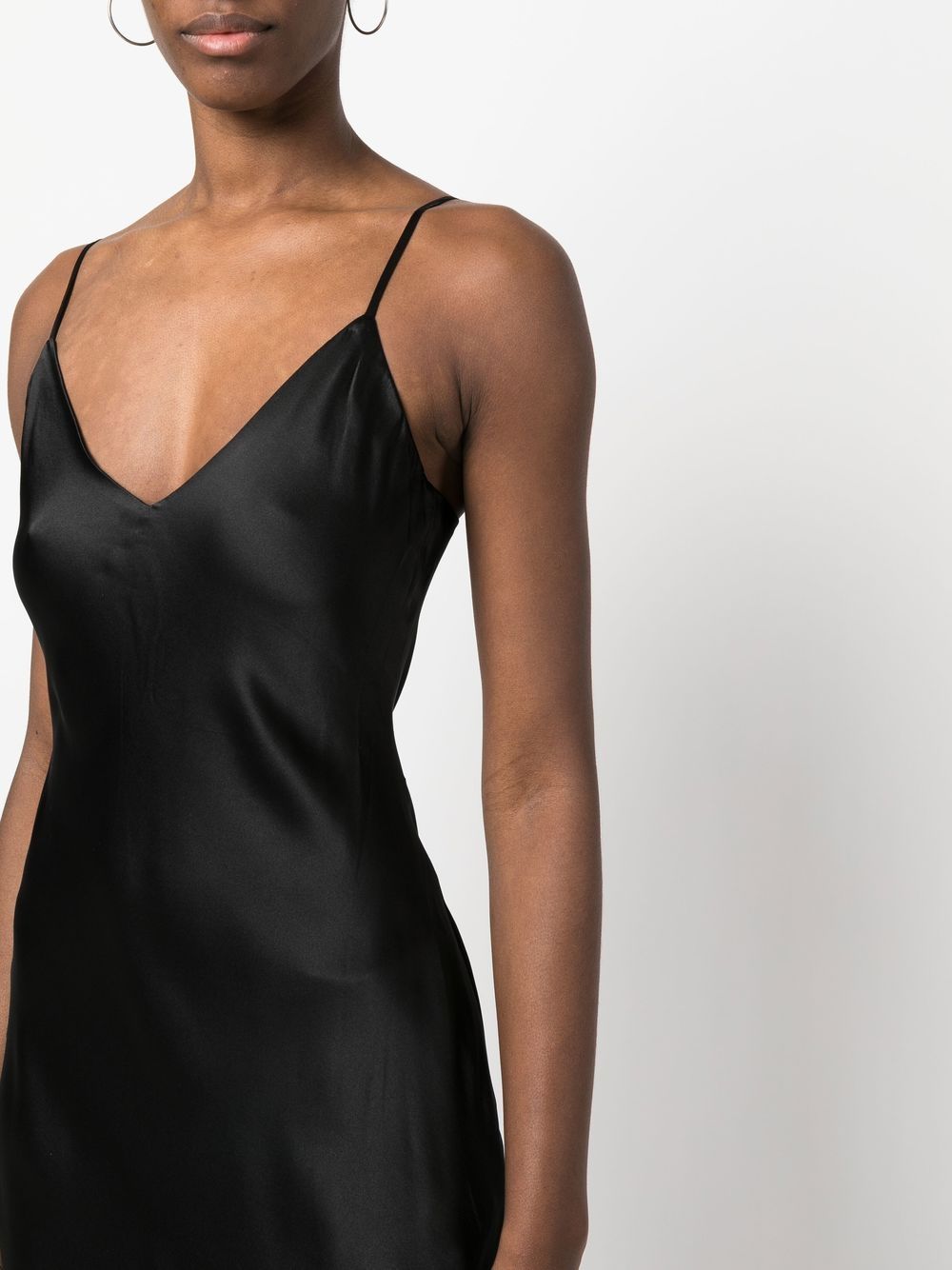 Shop L Agence Silk Slip Dress In Black