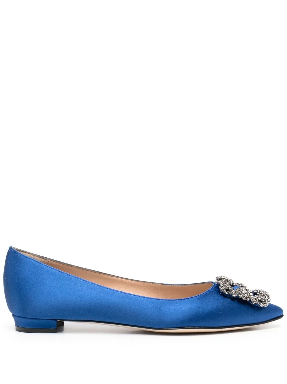 

Manolo Blahnik Hangisi satin ballerinas - Blue