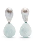 Monies two-tone pearl earrings - Blue