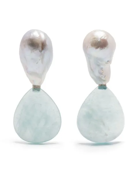 Monies two-tone pearl earrings 