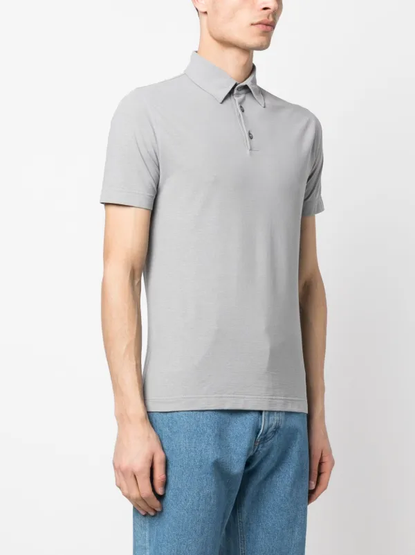 ZANONE／ICE COTTON polo shirt Zanone - Slim-fit IceCotton Polo Shirt - light blue – Slowear