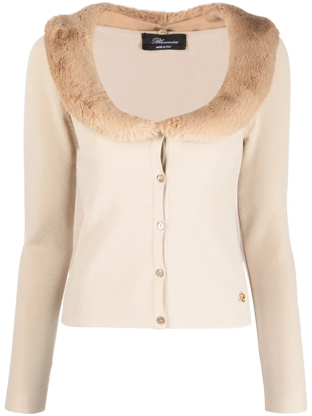 BLUMARINE SCOOP-NECK KNITTED CARDIGAN