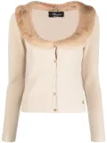 Blumarine scoop-neck knitted cardigan - Brown