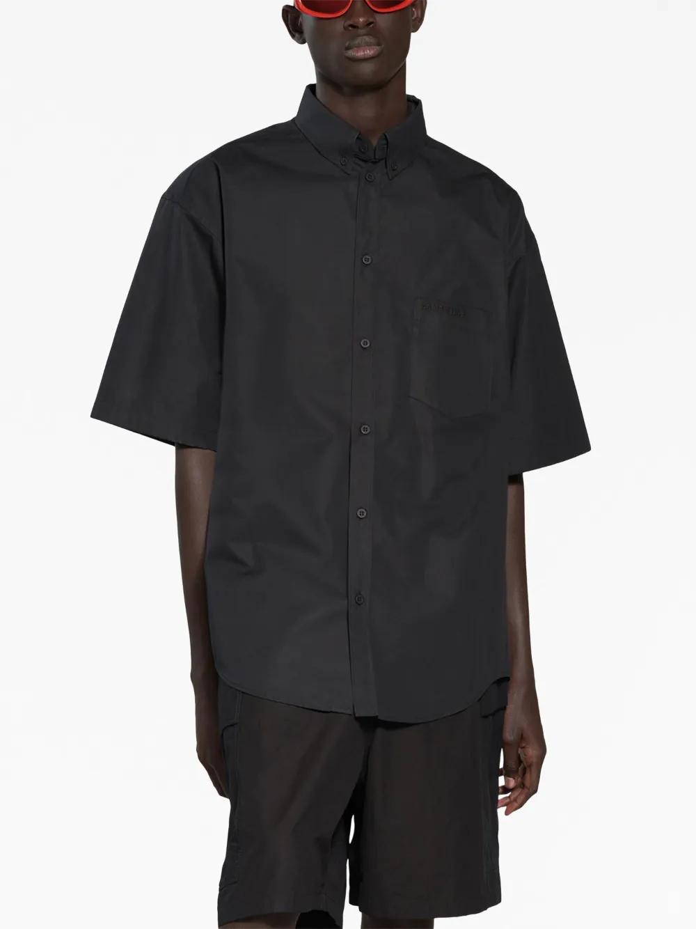 Balenciaga mirroredlogo Cotton Shirt Farfetch