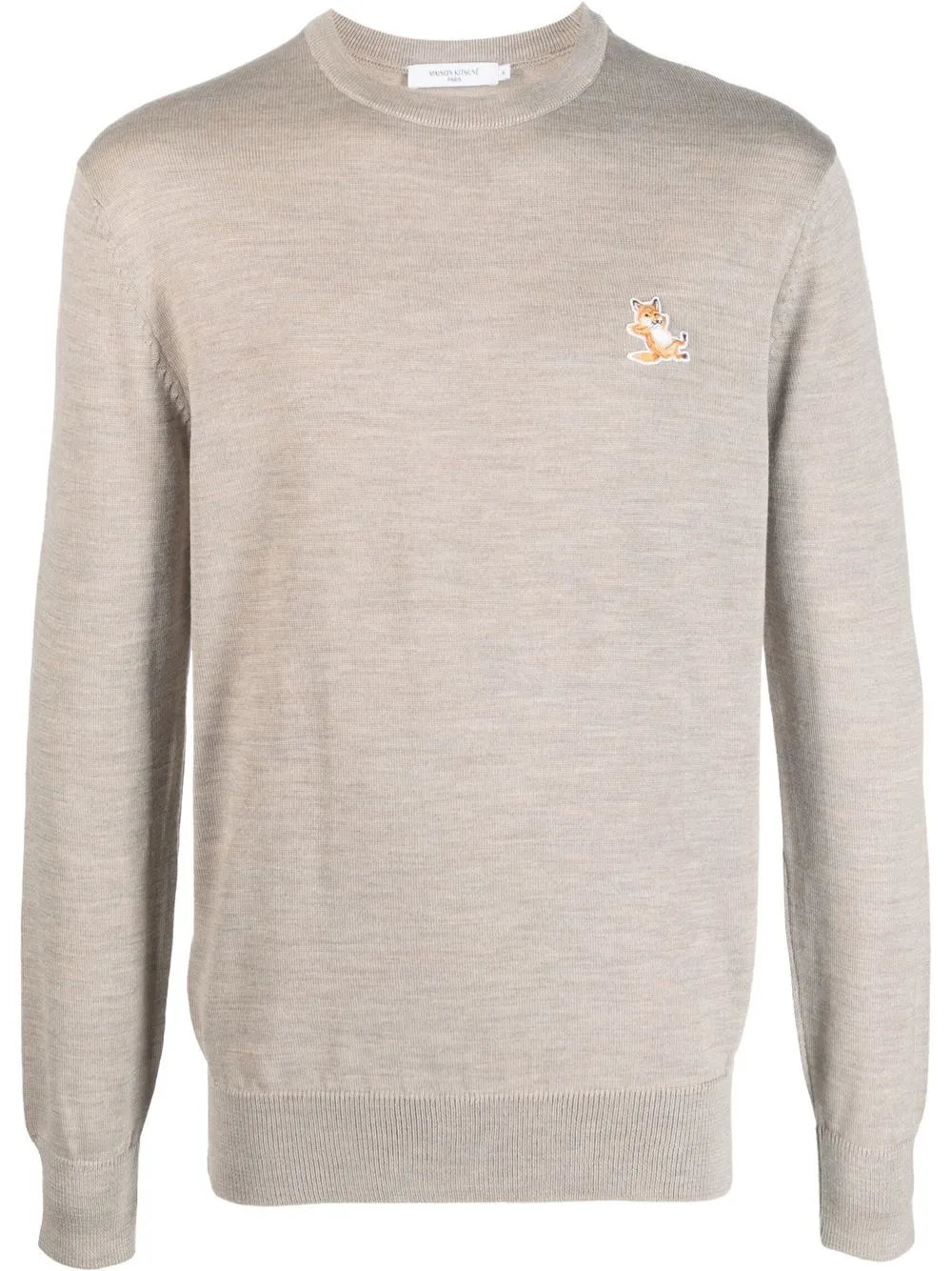 

Maison Kitsuné embroidered-logo wool jumper - Neutrals