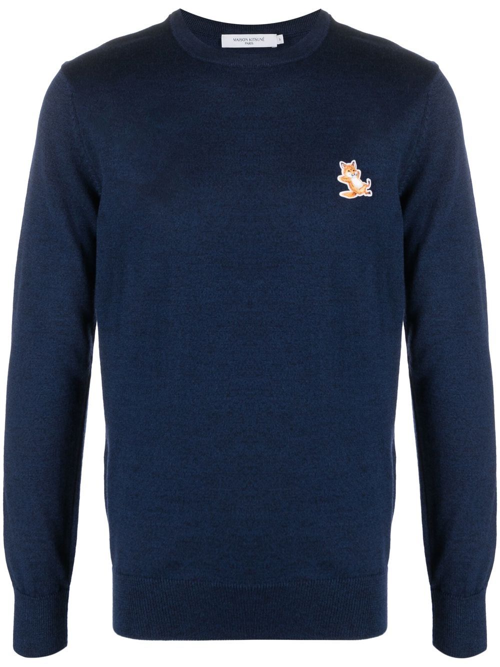 

Maison Kitsuné embroidered-logo wool jumper - Blue