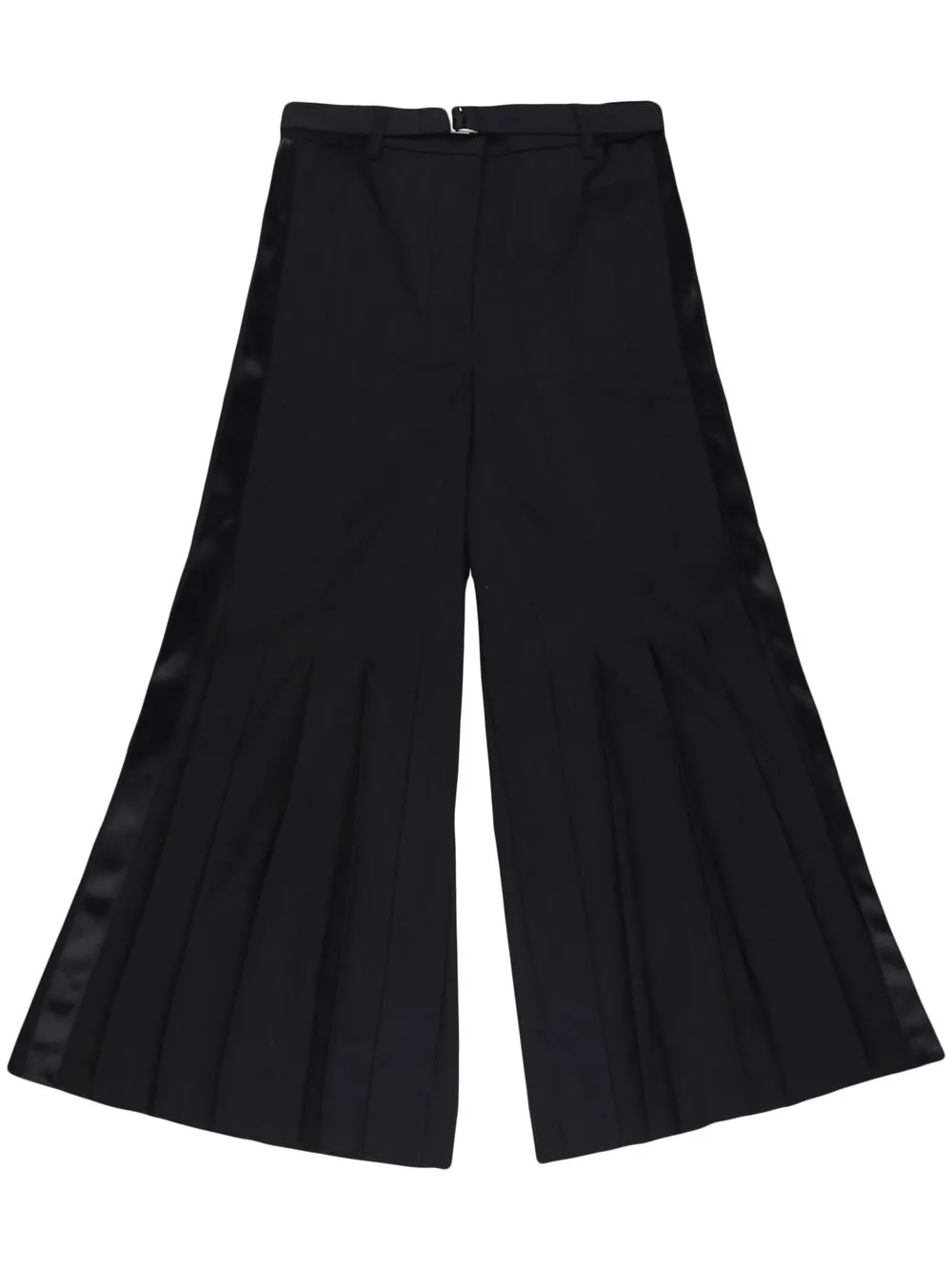 

sacai belted pleated wide-leg trousers - Black