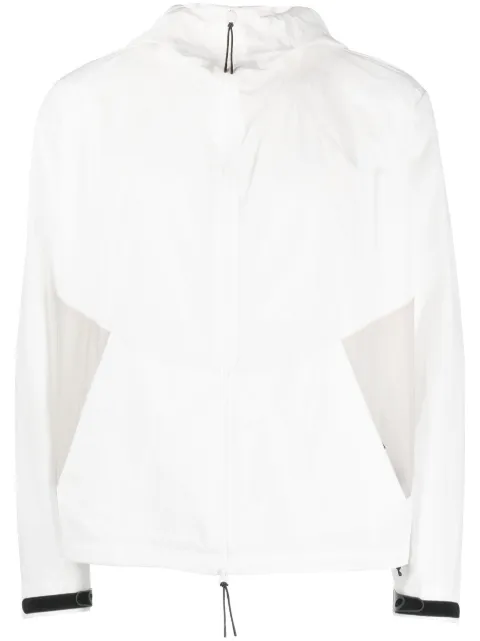 J.LAL semi-sheer panelled hooded jacket