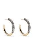 Lucy Delius Jewellery 14kt yellow gold Dark Side of the Moon diamond hoop earrings