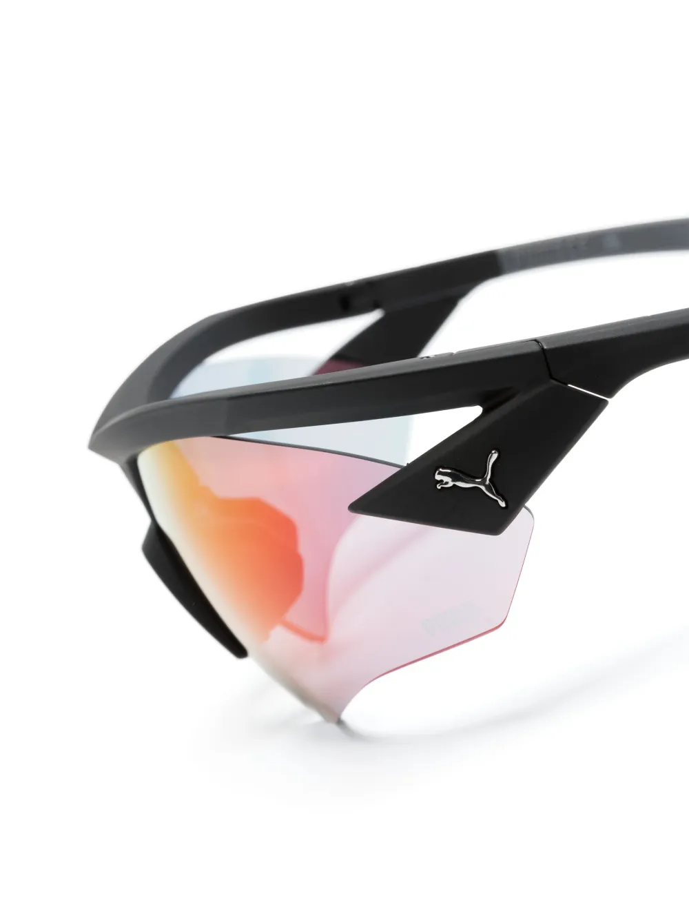  Puma Eyewear Logo-plaque Oversize-frame Sunglasses - Black 