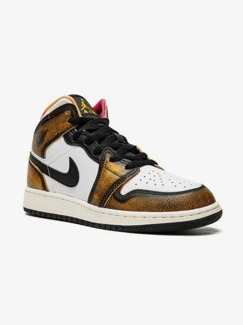 Jordan Kids Air Jordan 1 Mid SE "Black/Taxi/White/Sail" sneakers