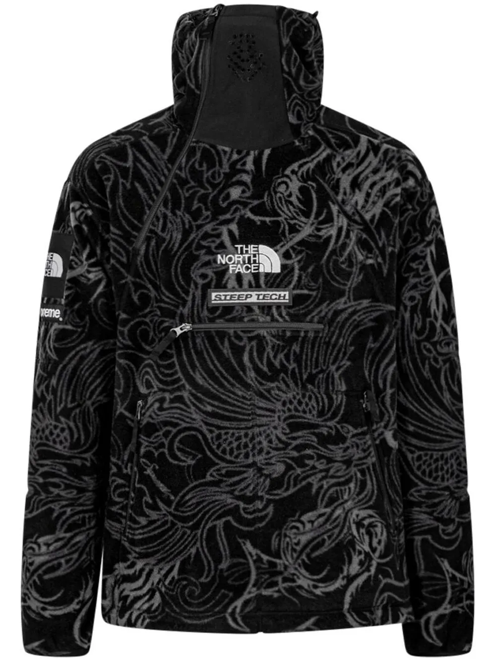 Supreme X Tnf Steep Tech Fleece Pullover In Black