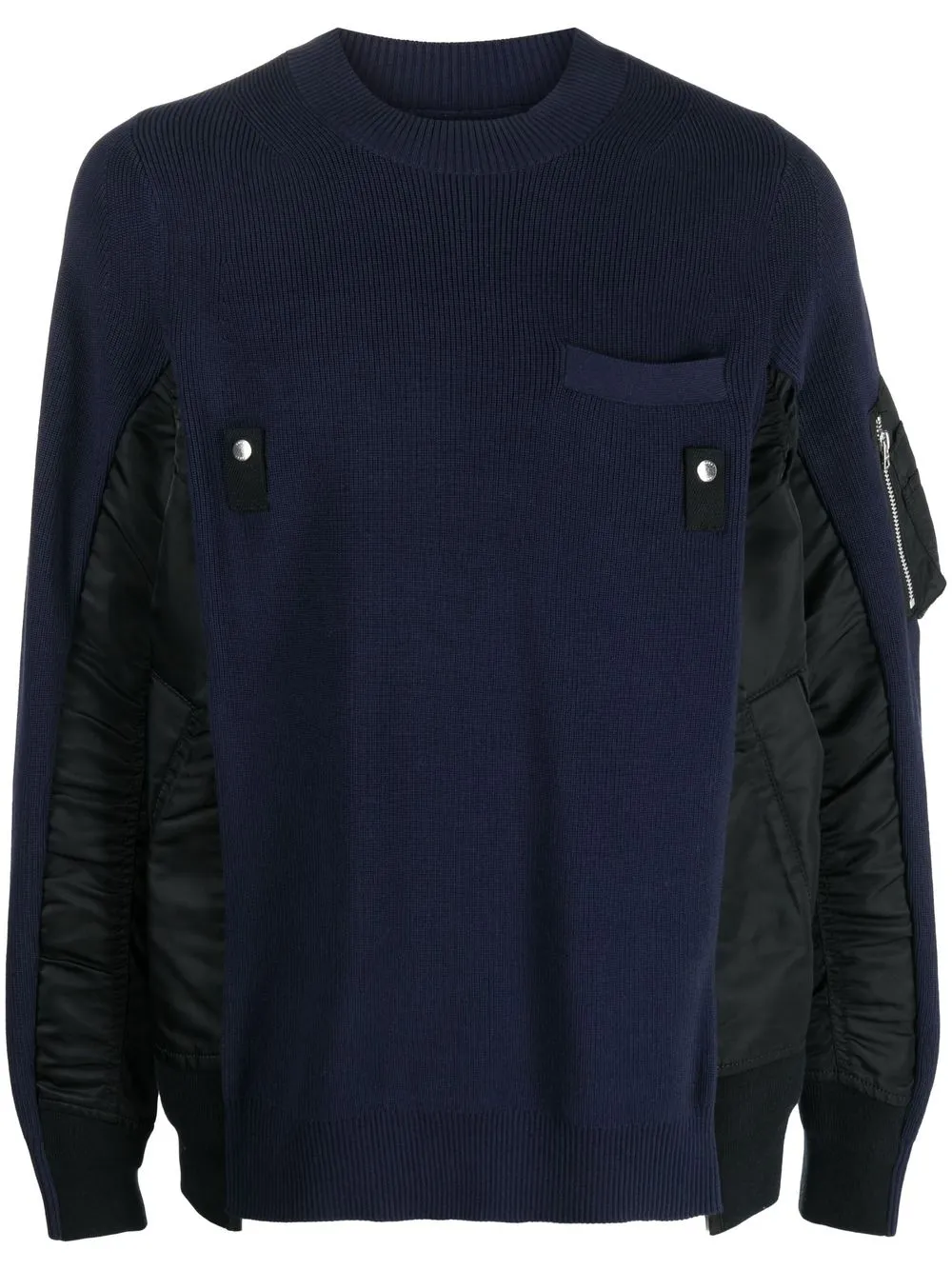 

sacai contrast panel sweater - Blue