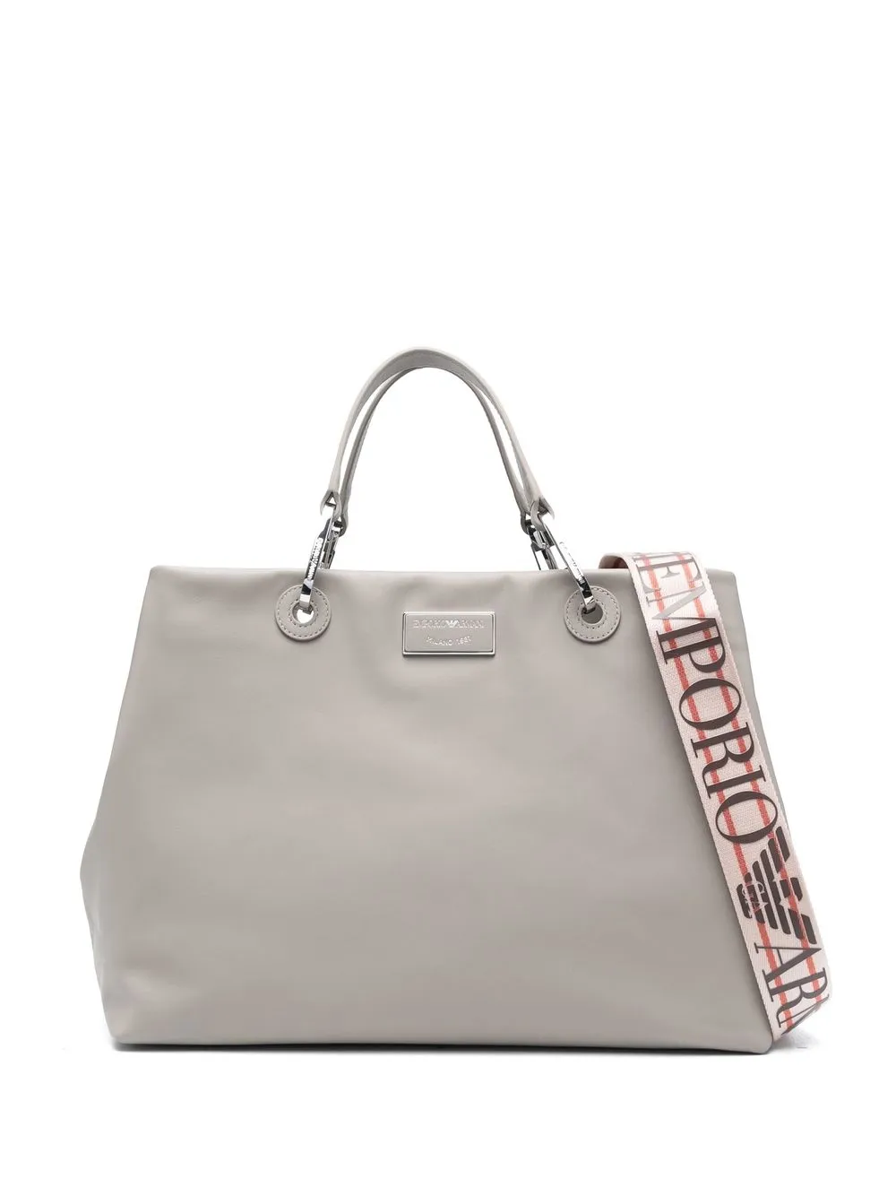 

Emporio Armani calf-leather tote bag - Grey