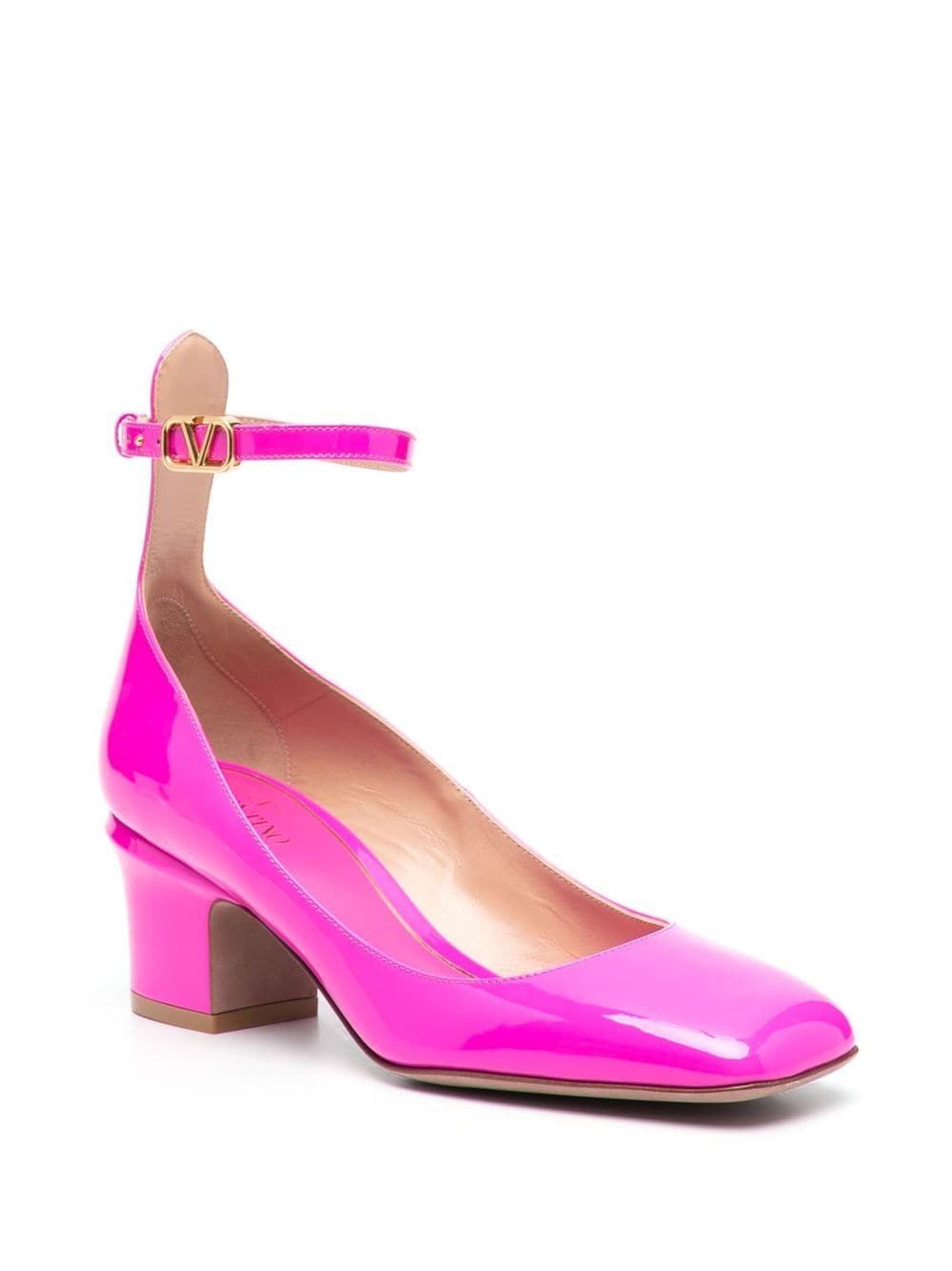 Shop Valentino Tan-go 60mm Patent-leather Pumps In Pink
