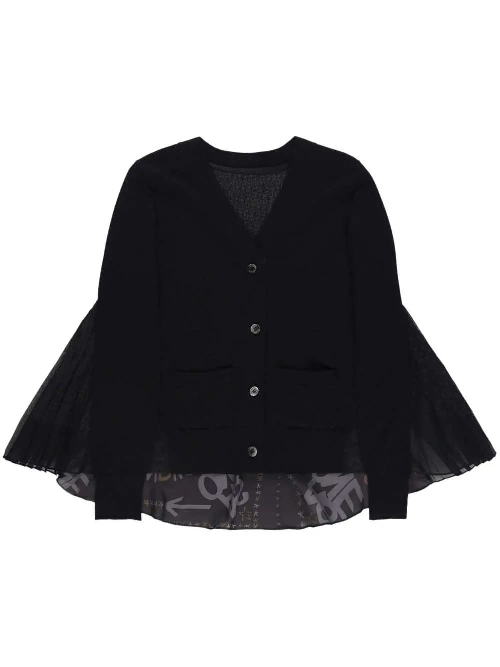 

sacai Eric Hazer panelled cardigan - Black