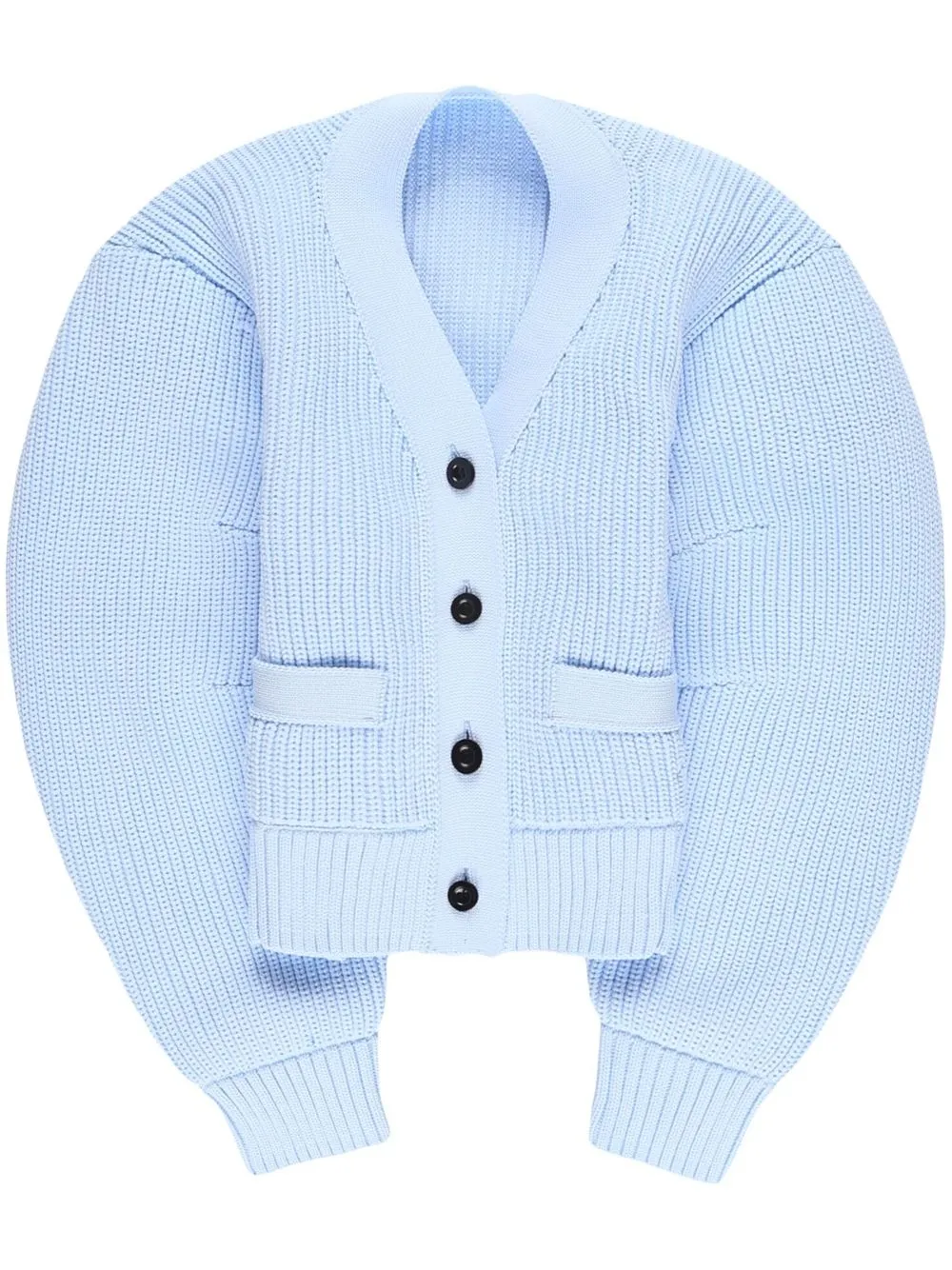 

sacai knitted rounded-sleeved cardigan - Blue