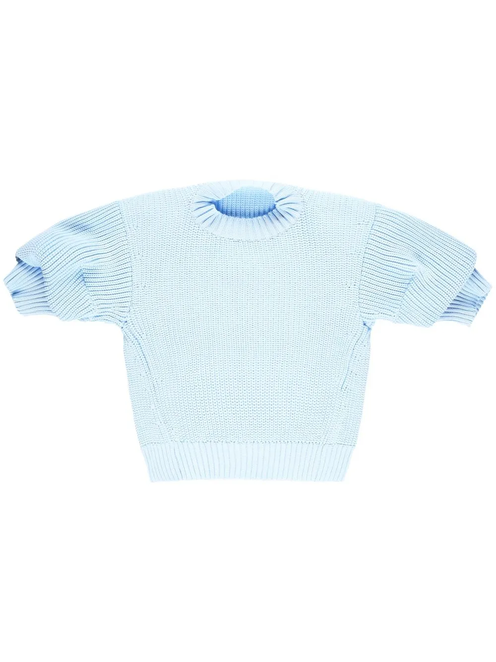 

sacai ribbed puff-sleeved jumper - Blue