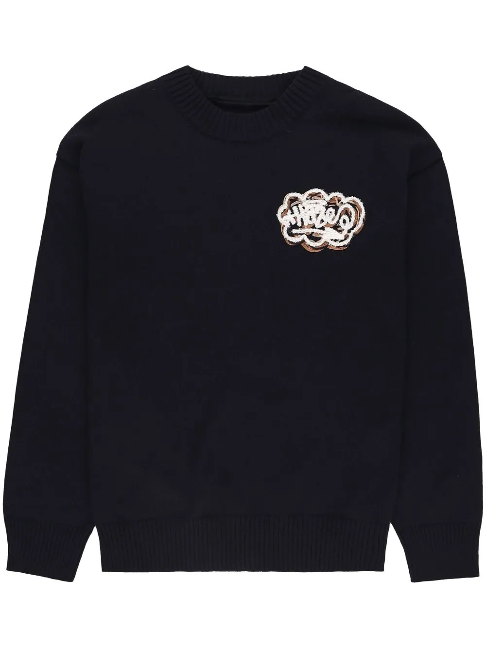 

sacai intarsia-logo jumper - Black