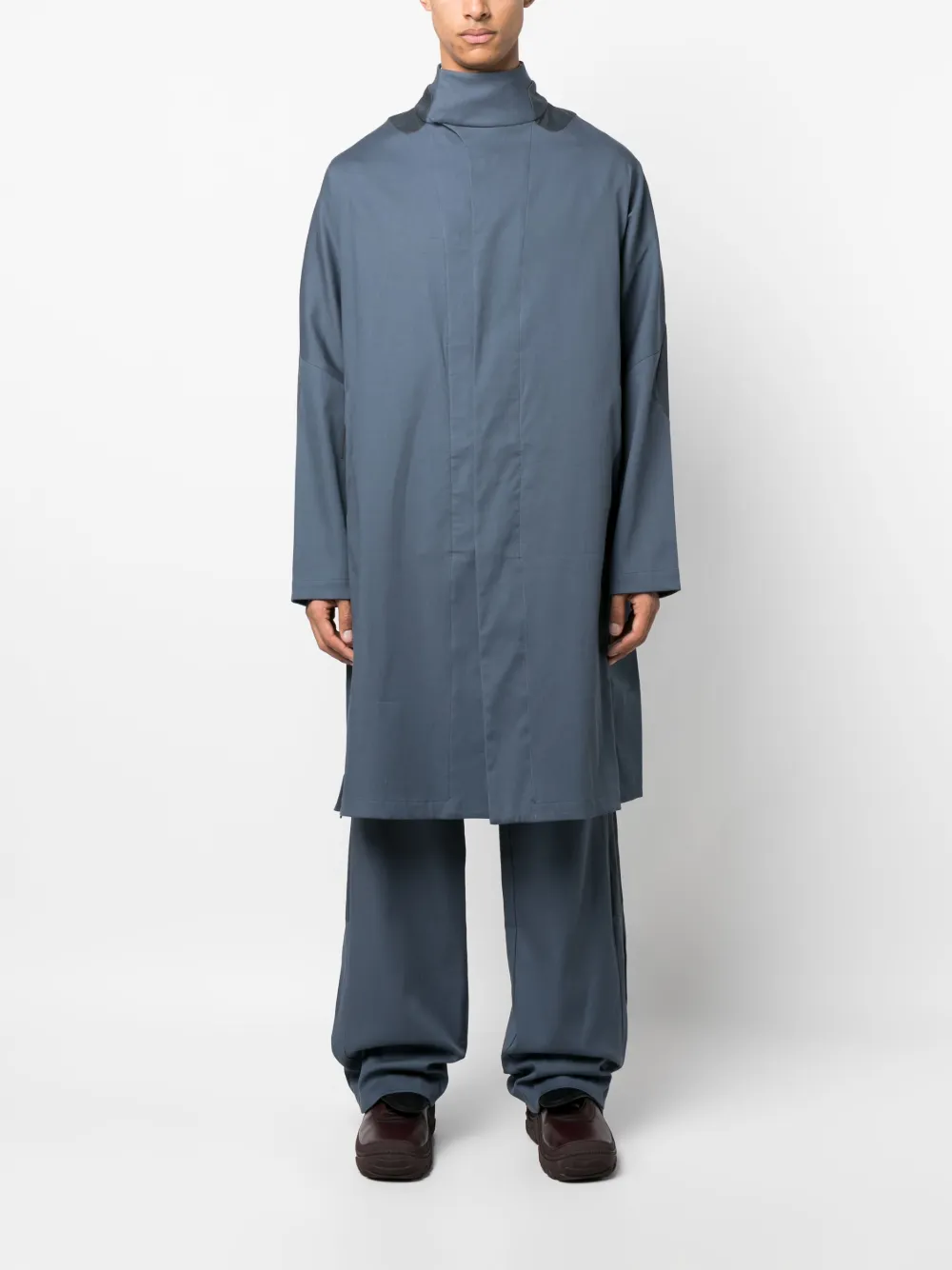 J.LAL Katoenen trenchcoat - Blauw