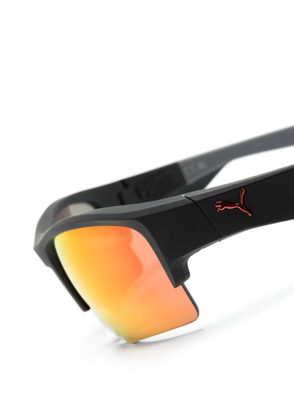  Puma Eyewear Logo-plaque Oversize-frame Sunglasses - Black 