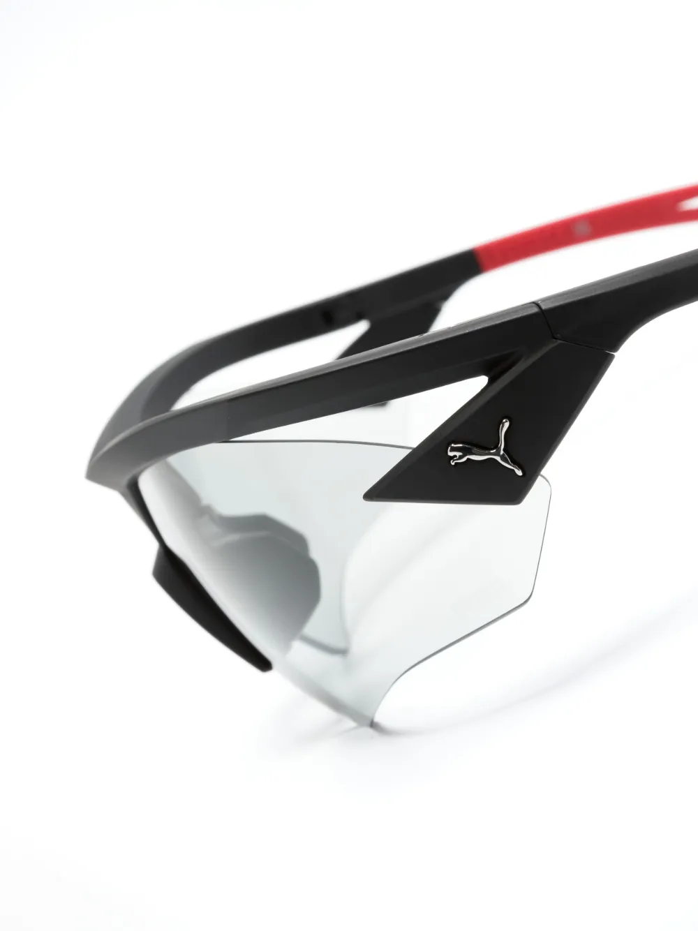  Puma Eyewear Logo-plaque Oversize-frame Sunglasses - Black 