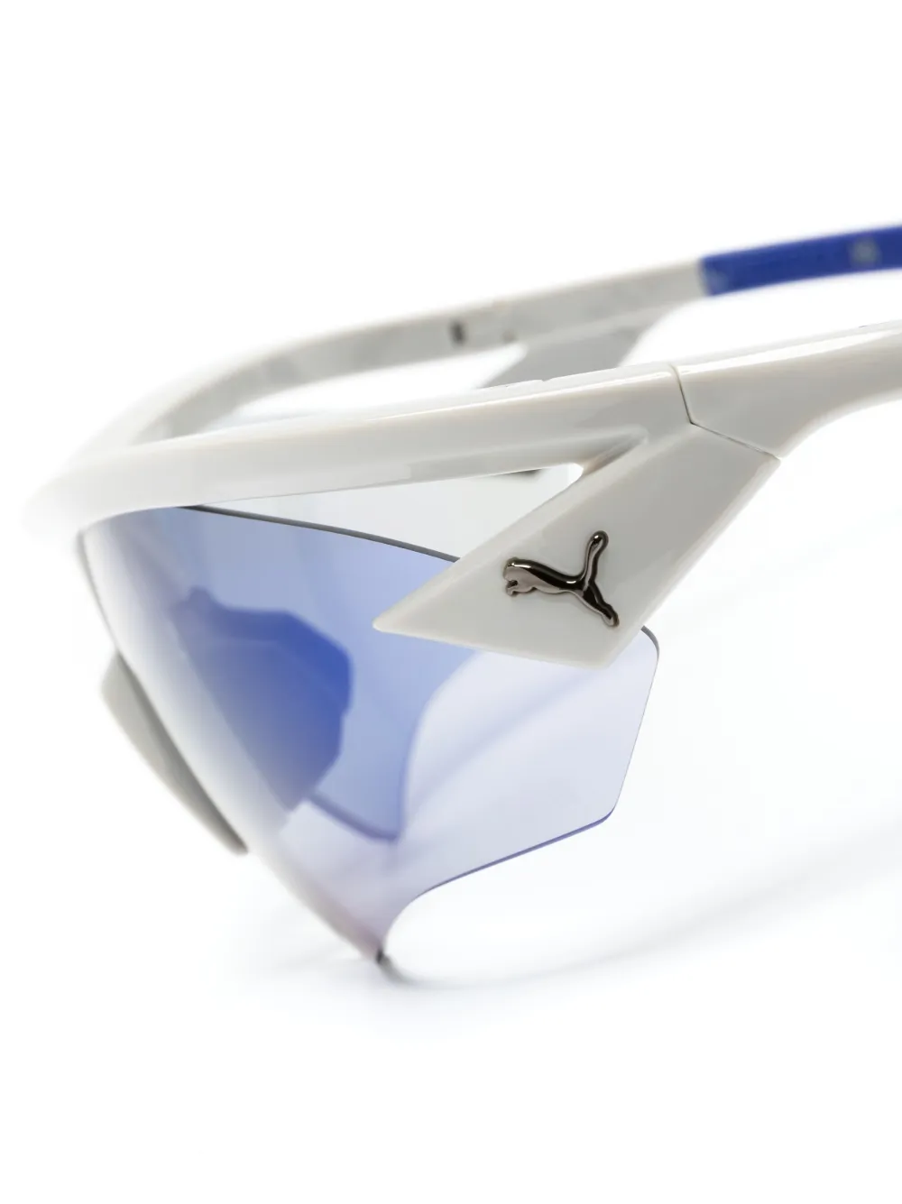  Puma Eyewear Logo-plaque Oversized-frames Sunglasses - Grey 