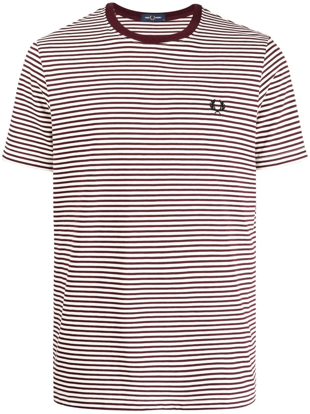 

Fred Perry logo-embroidery striped cotton T-shirt - White