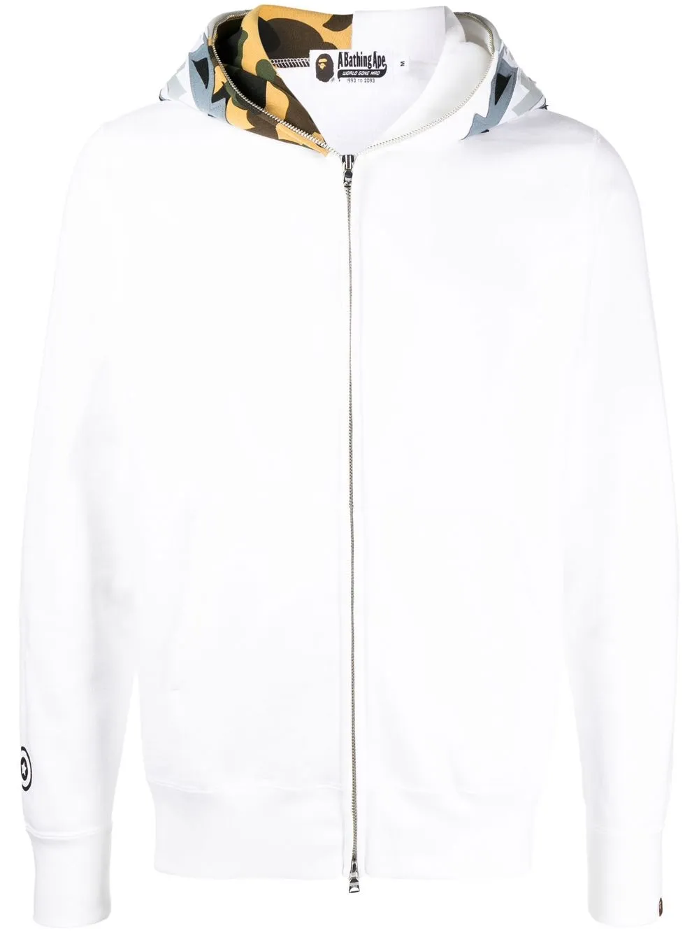 

A BATHING APE® hoodie con detalle bordado y cierre - Blanco