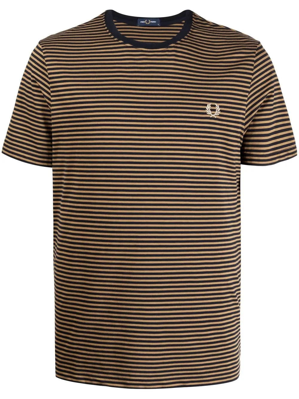 

Fred Perry logo-embroidery striped cotton T-shirt - Black