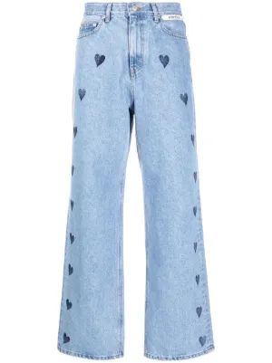KIMHĒKIM Jeans | Heart-Print Denim | FARFETCH KIMHĒKIM Jeans | Heart-Print Denim | FARFETCH