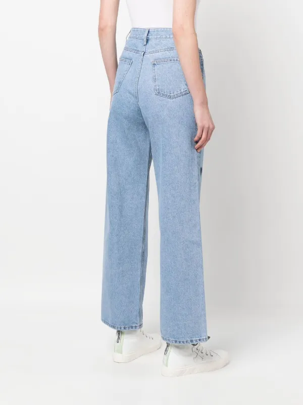 Kimhekim heart-print Flared Jeans | Blue | FARFETCH