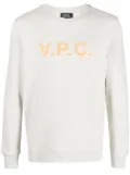 A.P.C. logo-print crew-neck sweatshirt - Neutrals