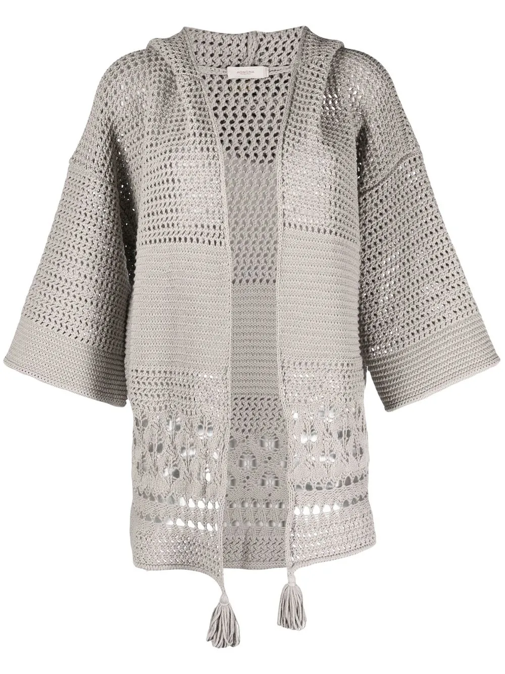 

Agnona crochet knit cardi-coat - Grey