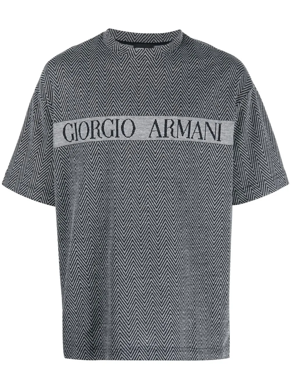 

Giorgio Armani zigzag woven crew-neck T-shirt - Blue