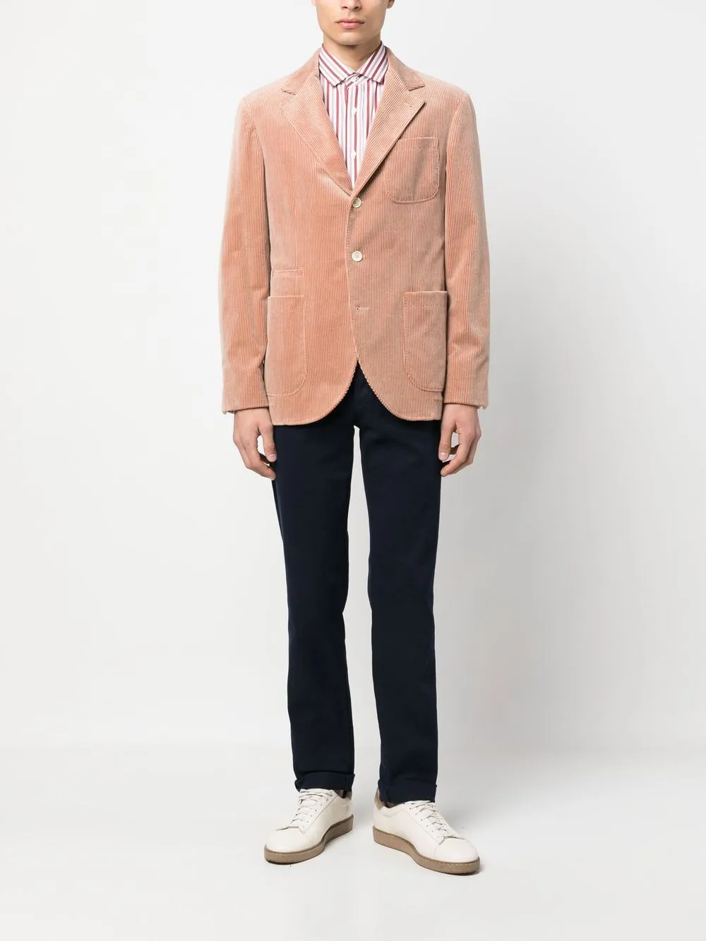 Brunello Cucinelli Ribfluwelen blazer Bruin