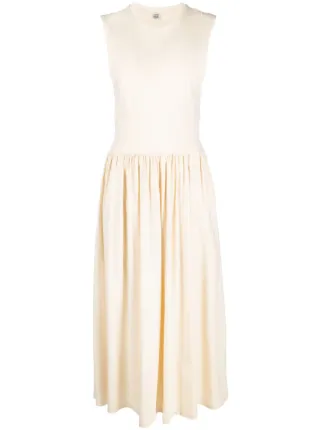 TOTEME Sleeveless Flared Midi Dress | Yellow | FARFETCH
