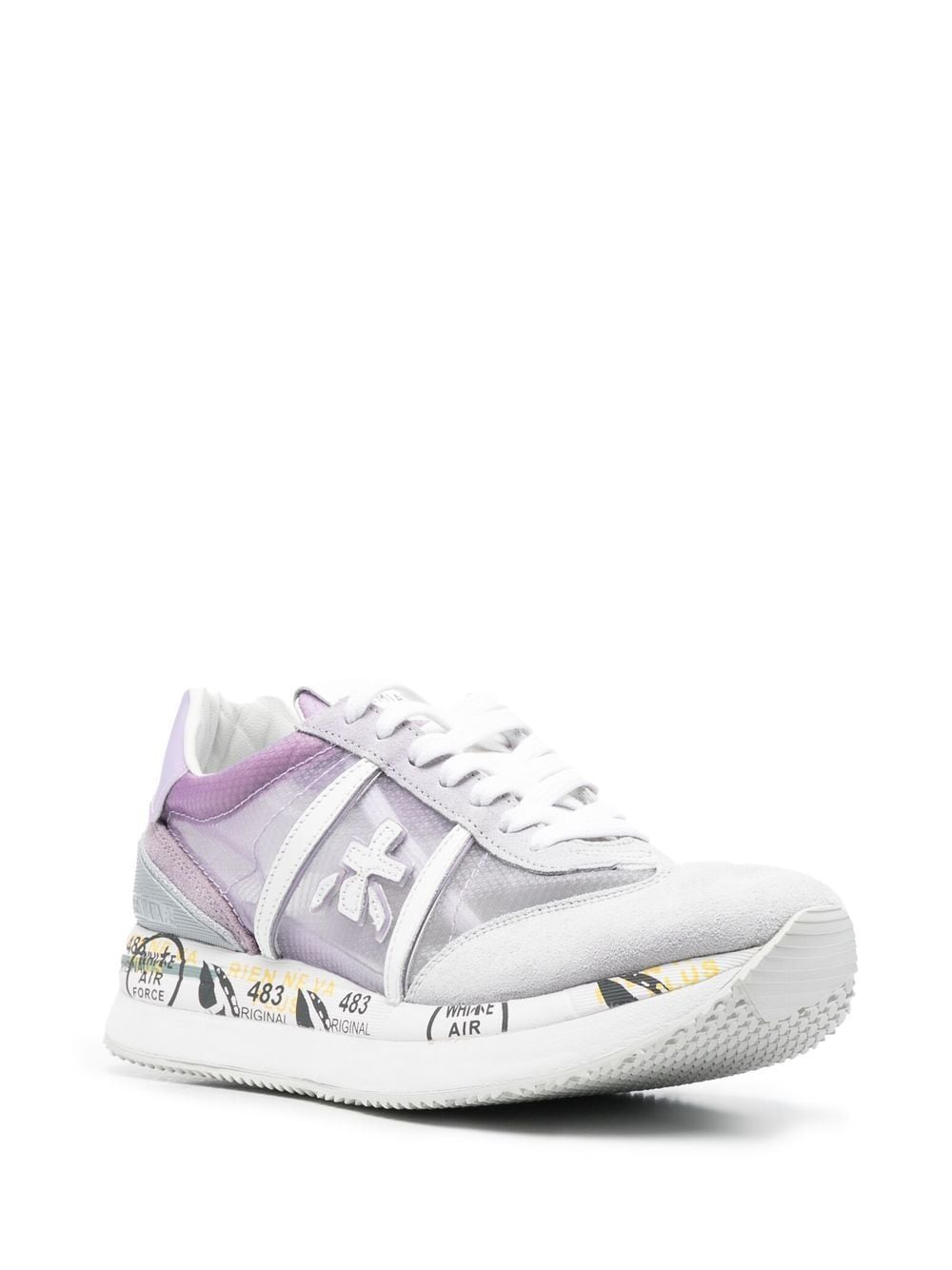 Shop Premiata Conny Lace-up Sneakers In Purple