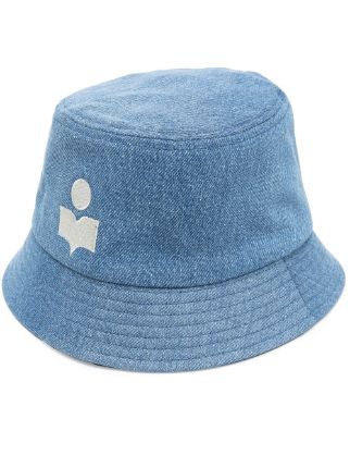 Logo-embroidered denim bucket hat