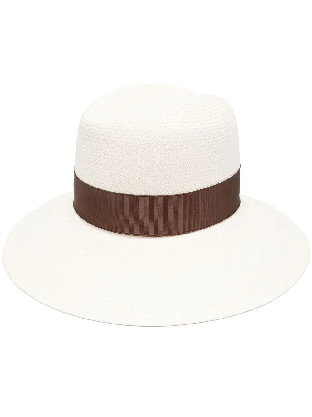 

Borsalino interwoven straw fedora - White