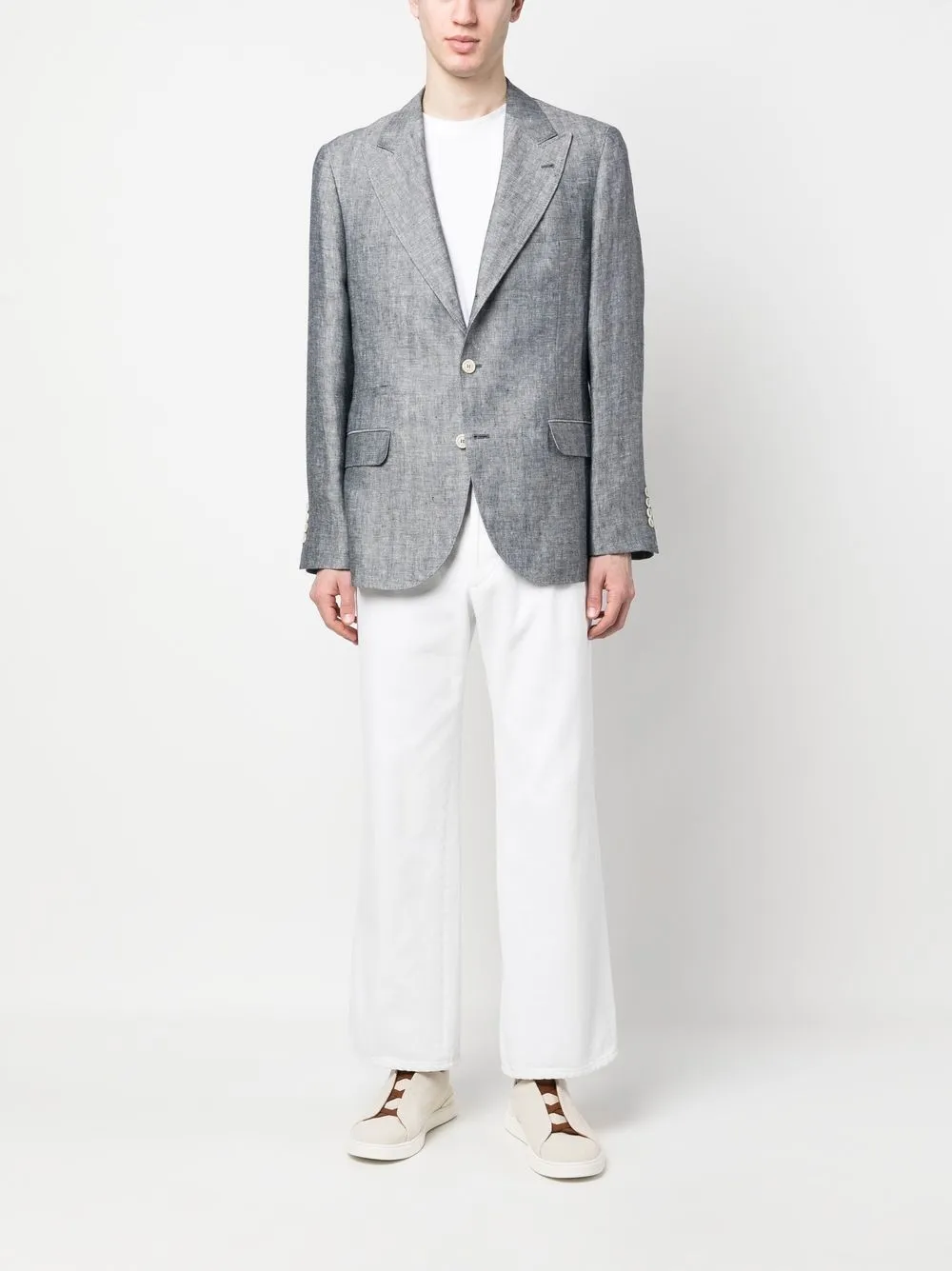Brunello Cucinelli Blazer met puntige revers - Blauw