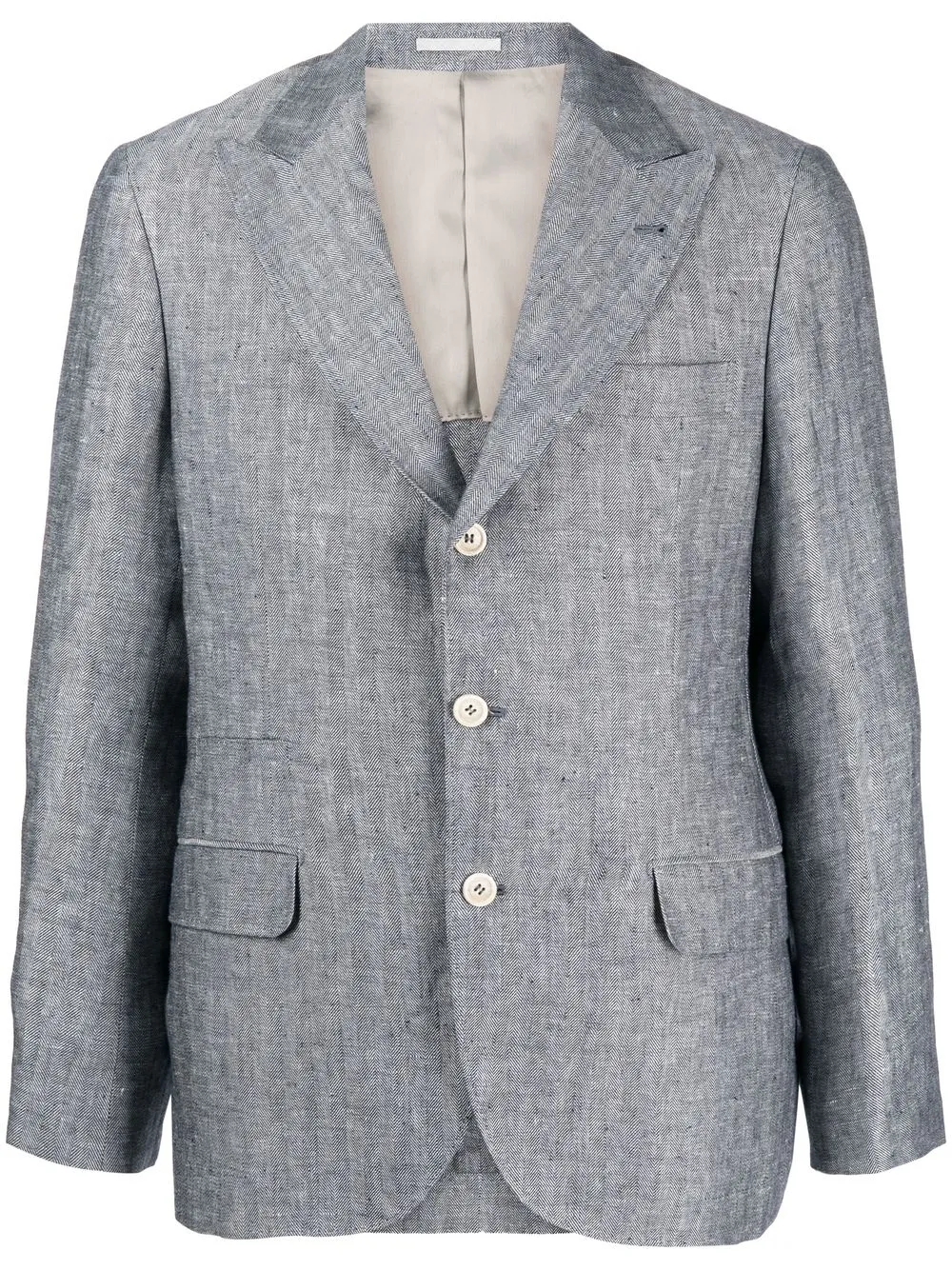 

Brunello Cucinelli textured peak lapels blazer - Blue