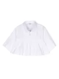 MSGM Kids ruffled-trim cotton shirt - White