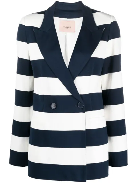 TWINSET stripe-print double-breasted blazer