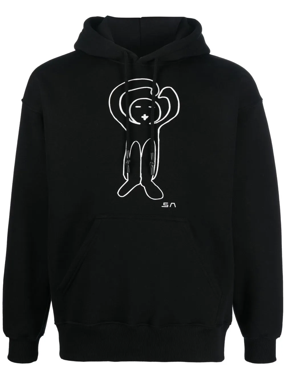 

Société Anonyme graphic-print drawstring hoodie - Black