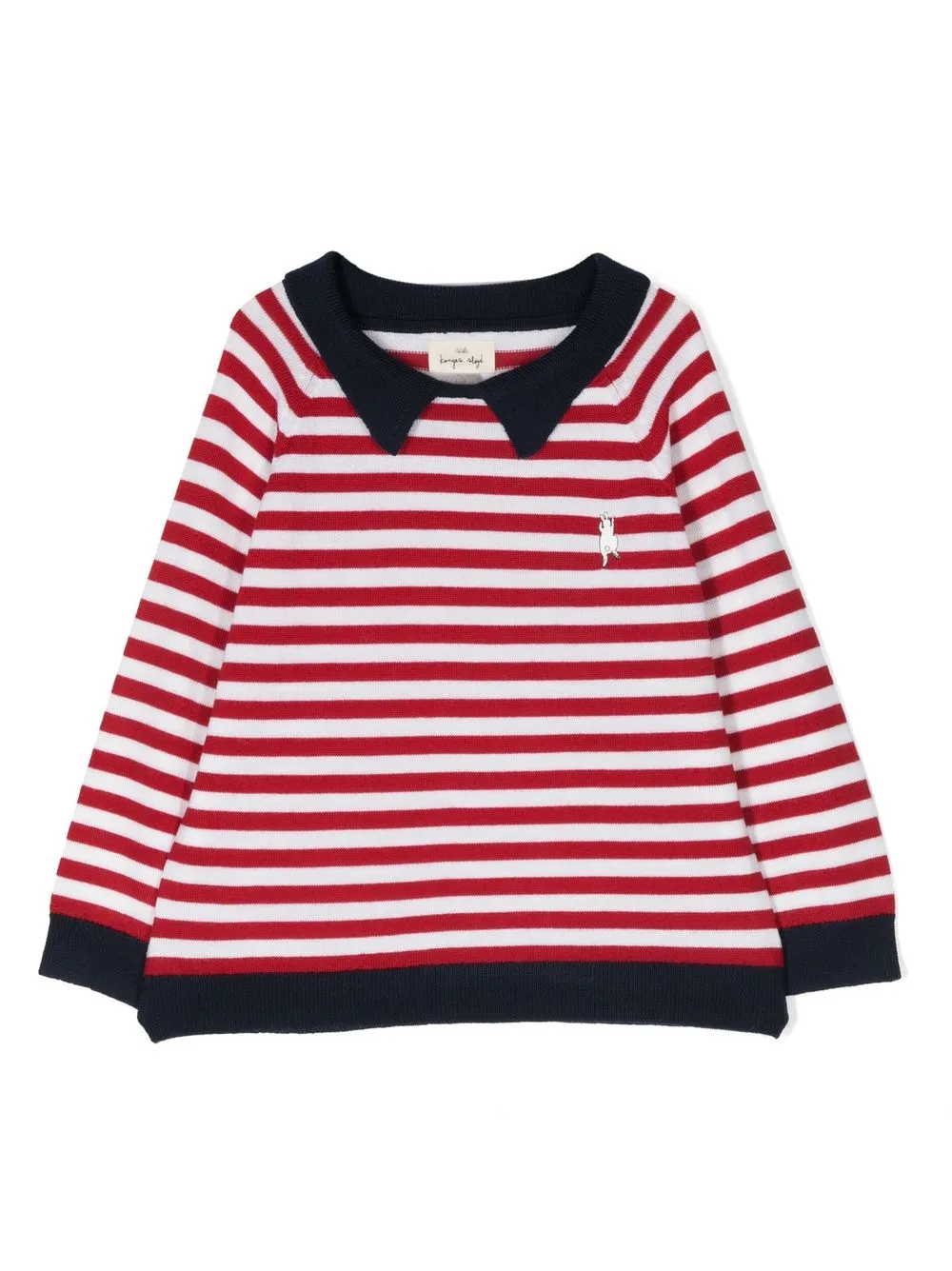 

Konges Sløjd stripe-print collared jumper - White