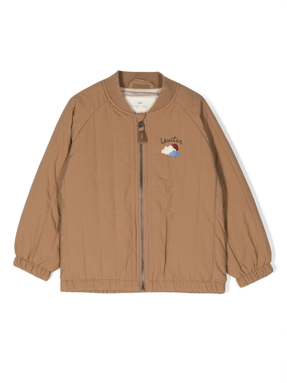 

Konges Sløjd embroidered quilted bomber jacket - Brown