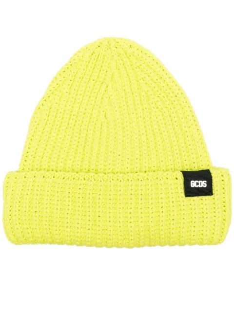 GCDS logo-patch ribbed beanie