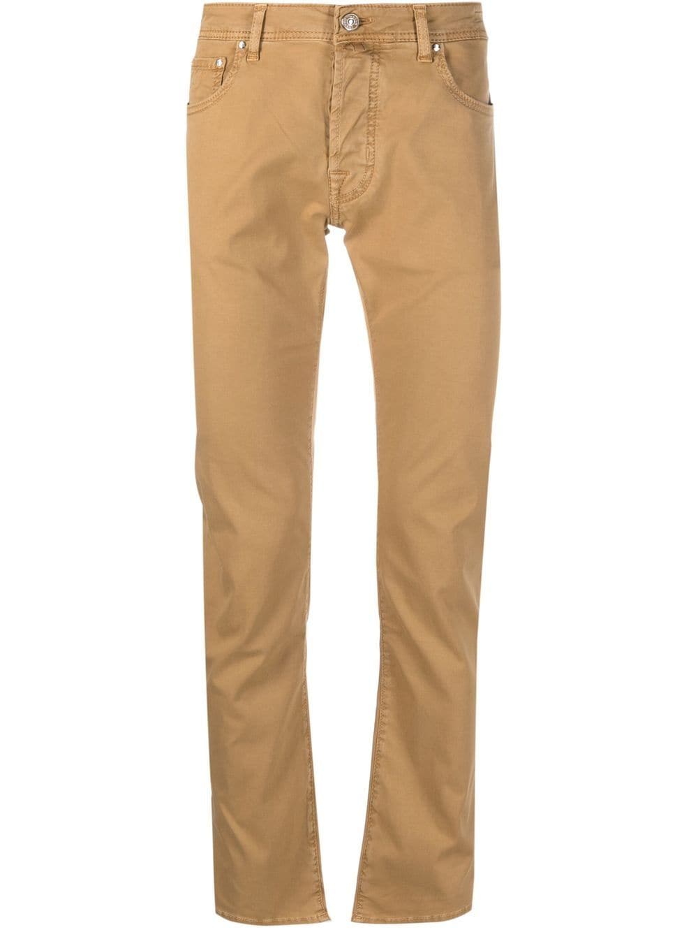 Jacob Cohen Embossed-logo Patch Detail Chinos In Nude