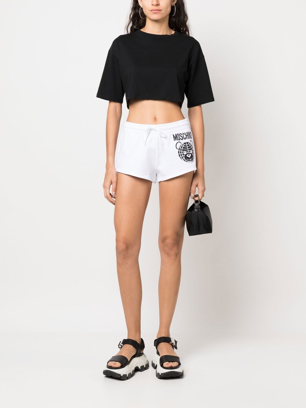 Moschino Shorts met logoprint - Wit